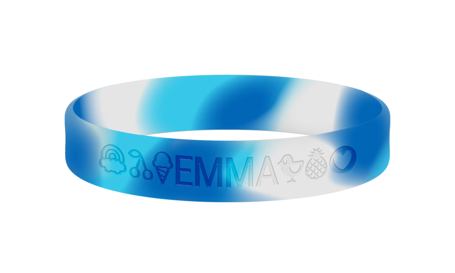 Camouflage blauwe SOS armband kind met naam en telefoon