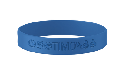 Blauwe SOS armband kind siliconen met naam en ICE nummer