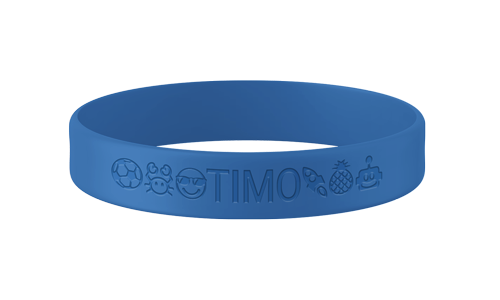 Blauwe SOS armband kind siliconen met naam en ICE nummer