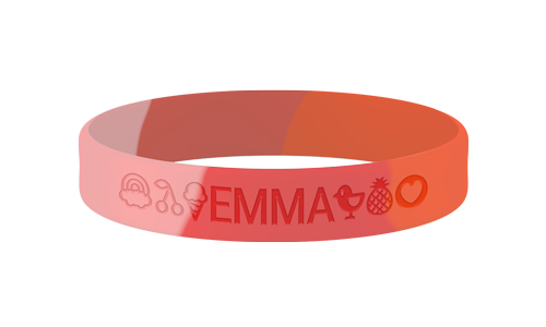 Sunset SOS armband kind met naam en telefoonnummer