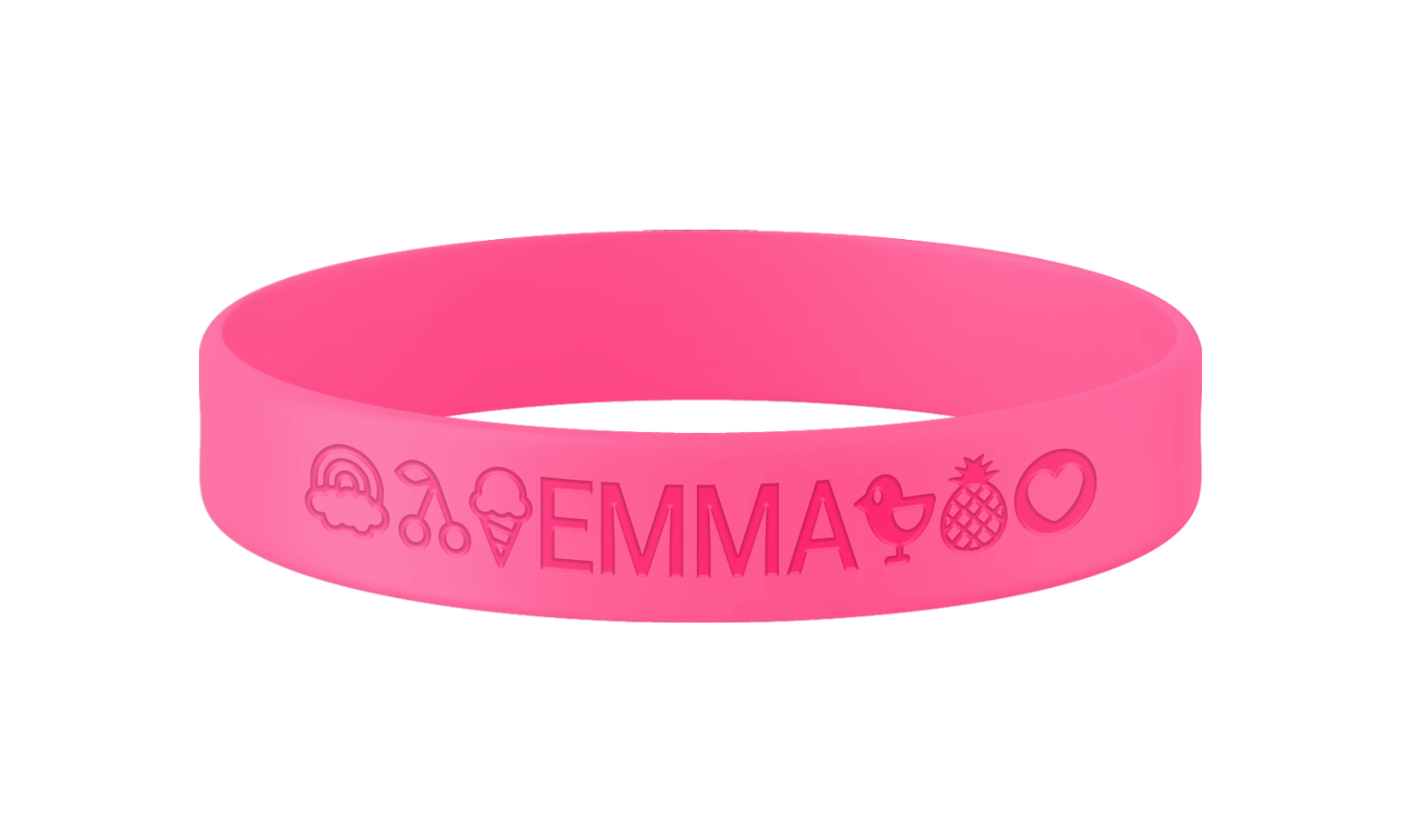 Roze SOS armband kind siliconen met naam en gravure