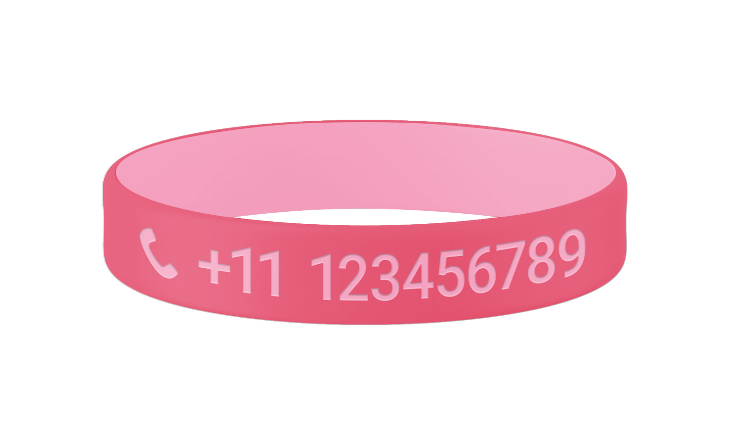 Teaberry Rose SOS armband kind met naam en telefoon